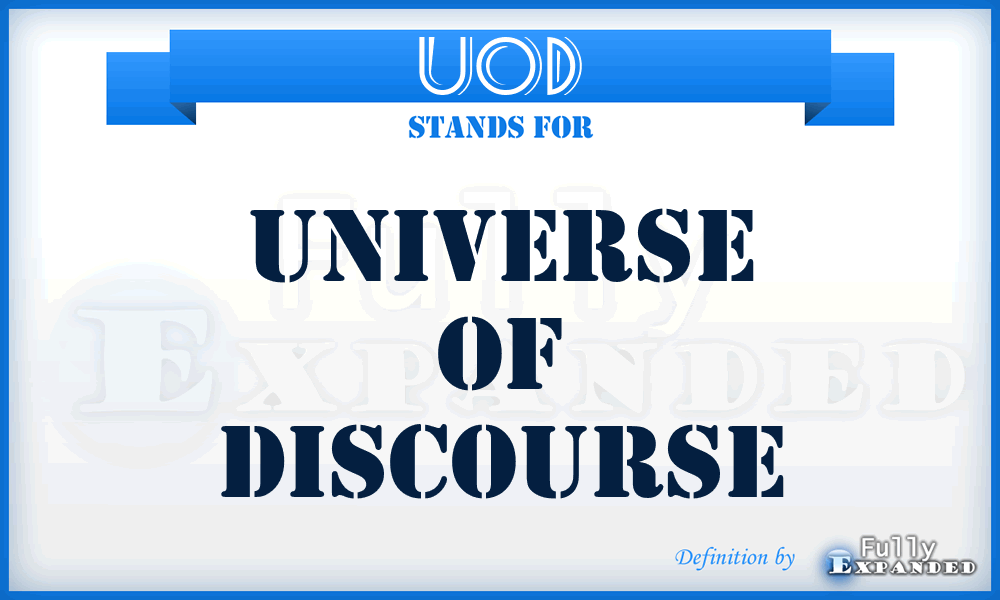 UOD - Universe Of Discourse