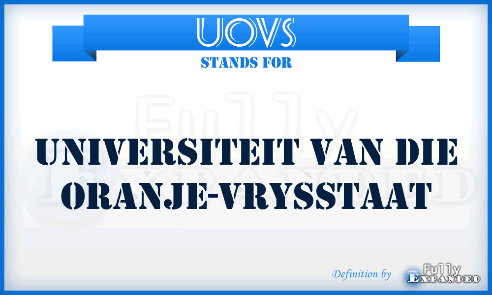 UOVS - Universiteit Van die Oranje-VrySstaat