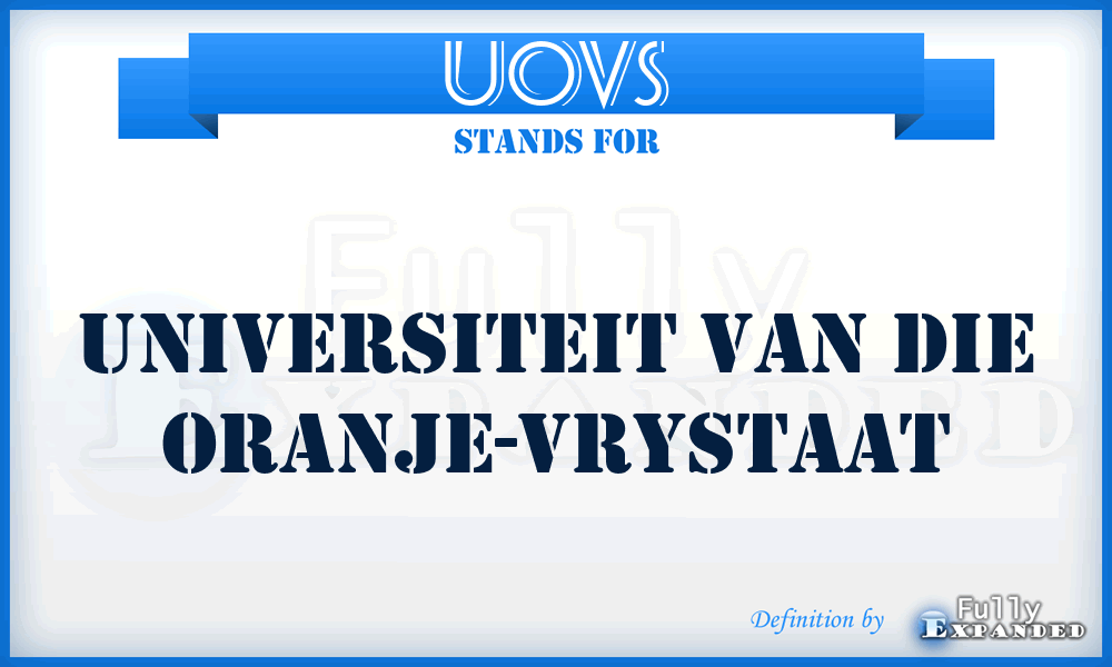 UOVS - Universiteit van die Oranje-Vrystaat