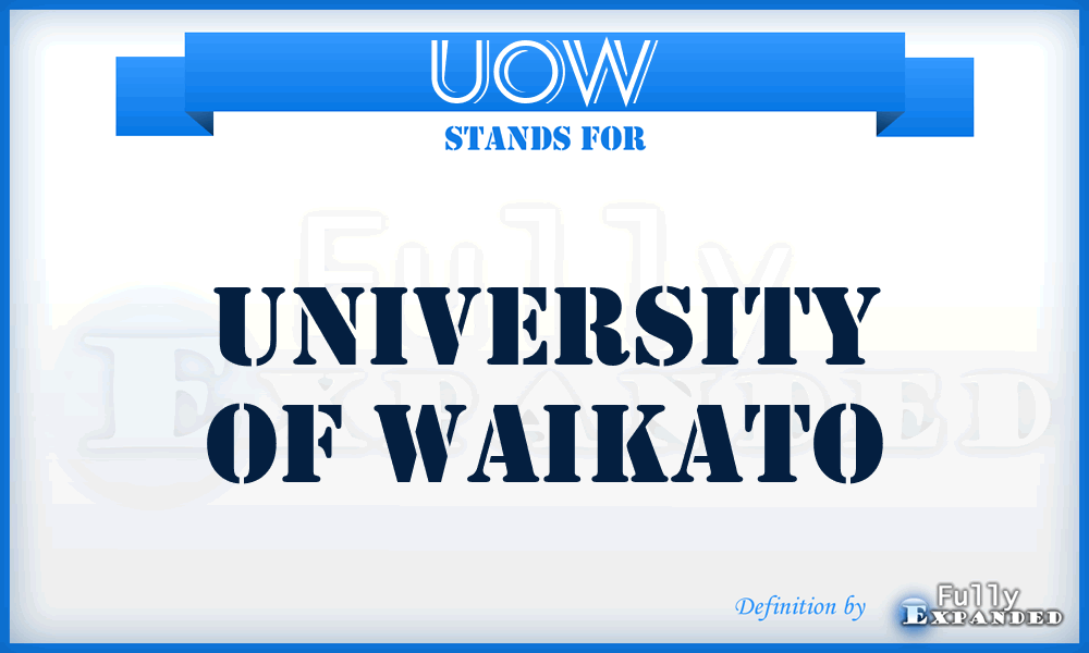 UOW - University Of Waikato