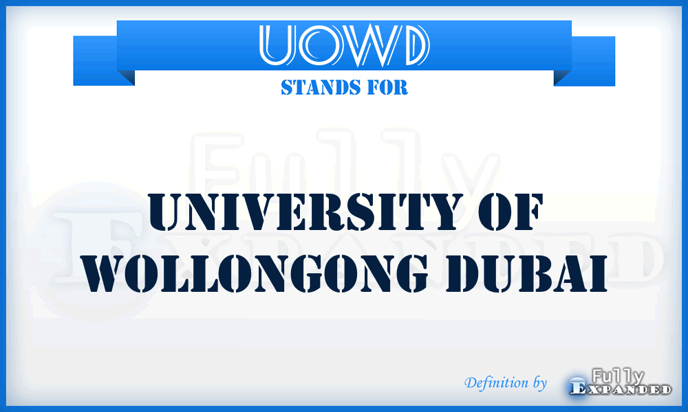 UOWD - University of Wollongong Dubai