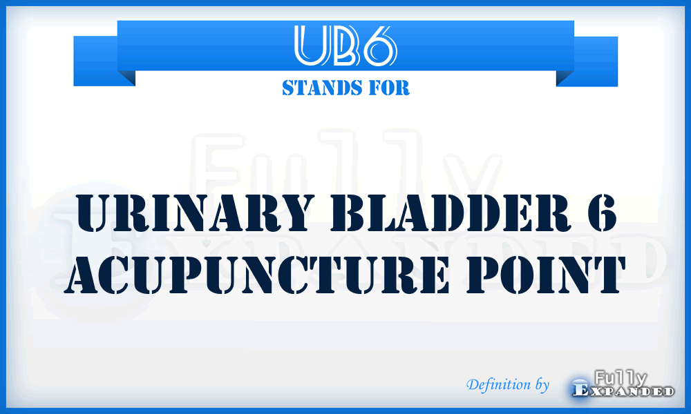 UB6 - Urinary Bladder 6 acupuncture point