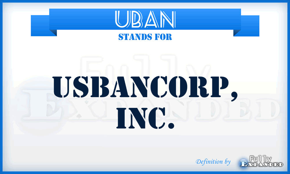 UBAN - USBancorp, Inc.
