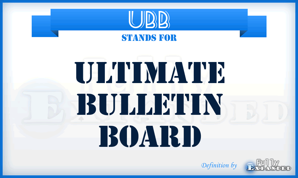 UBB - Ultimate Bulletin Board