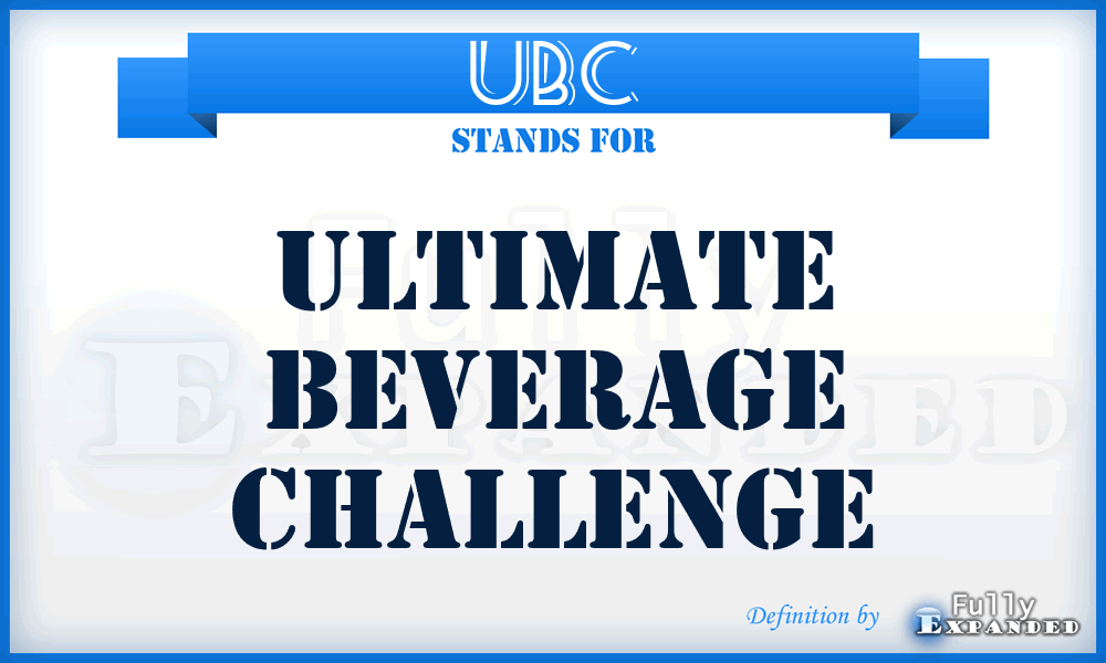 UBC - Ultimate Beverage Challenge