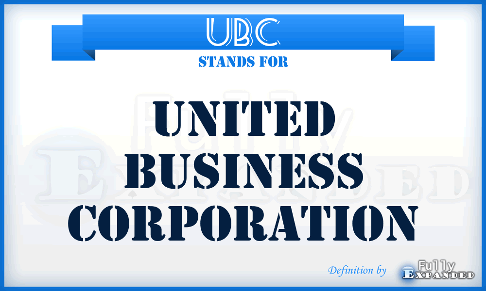 UBC - United Business Corporation