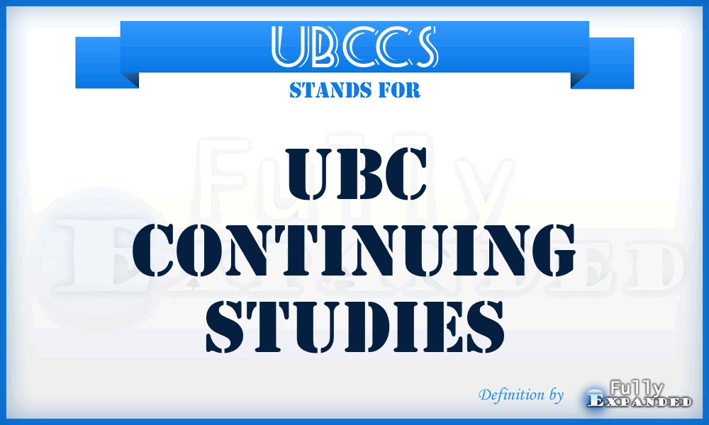 UBCCS - UBC Continuing Studies