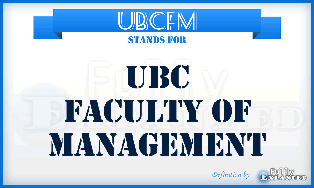 UBCFM - UBC Faculty of Management