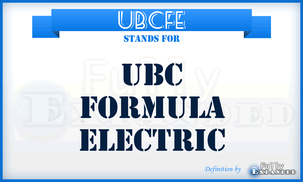 UBCFE - UBC Formula Electric
