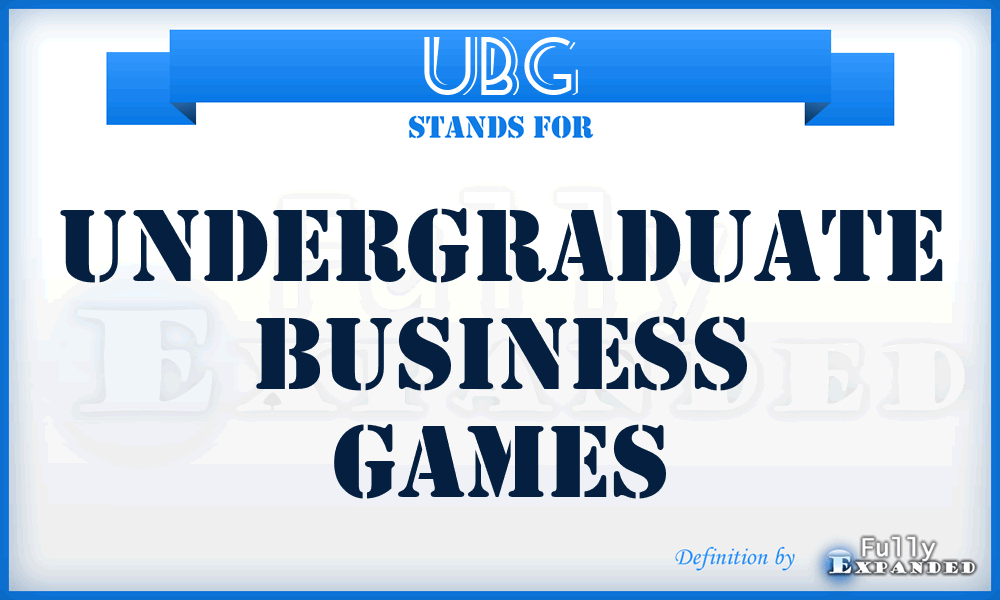 UBG - Undergraduate Business Games