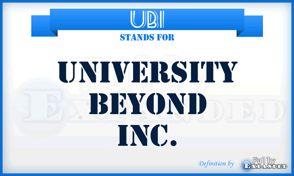 UBI - University Beyond Inc.