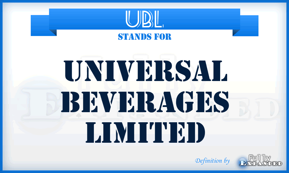 UBL - Universal Beverages Limited