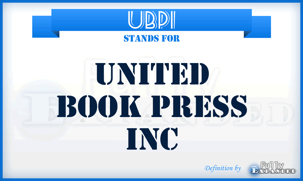UBPI - United Book Press Inc