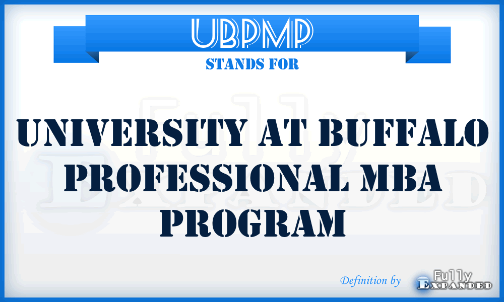 UBPMP - University at Buffalo Professional Mba Program