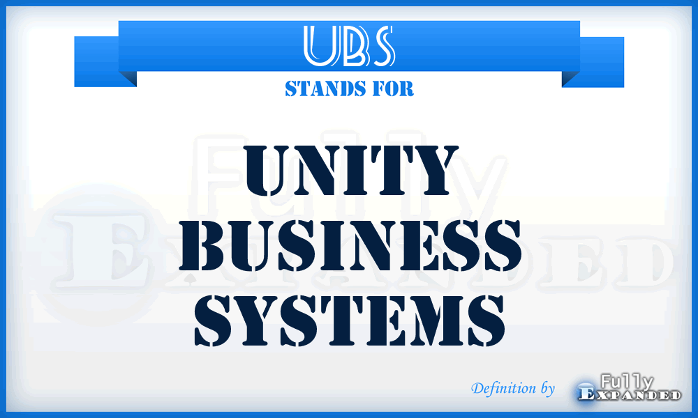 UBS - Unity Business Systems