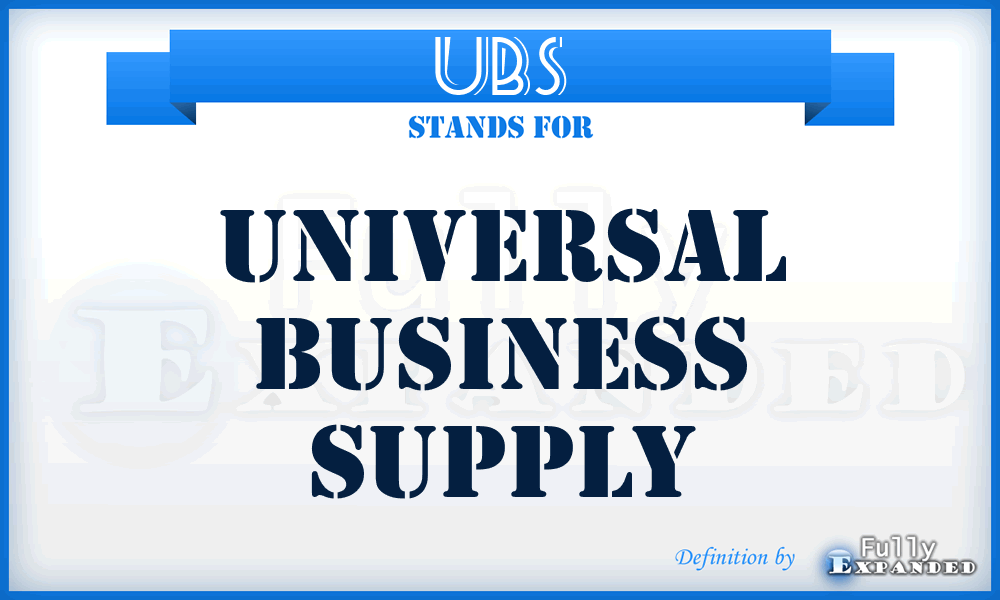 UBS - Universal Business Supply