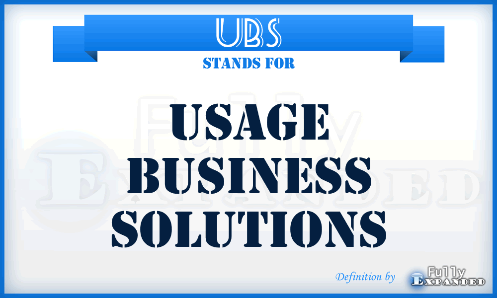 UBS - Usage Business Solutions