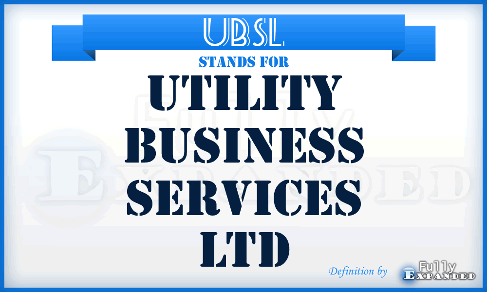 UBSL - Utility Business Services Ltd