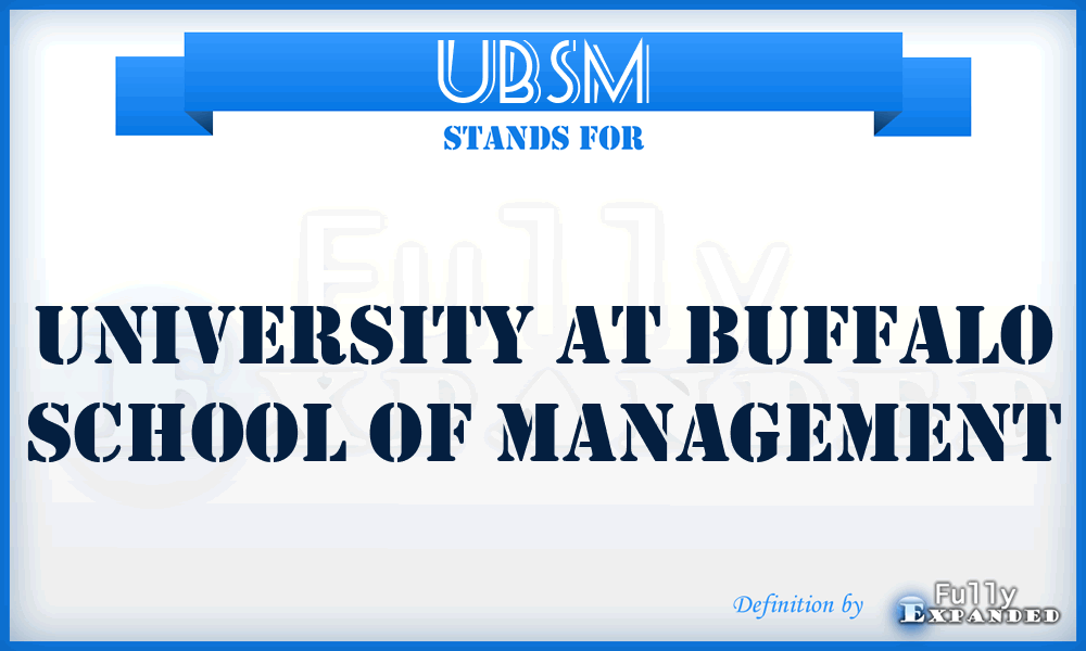 UBSM - University at Buffalo School of Management
