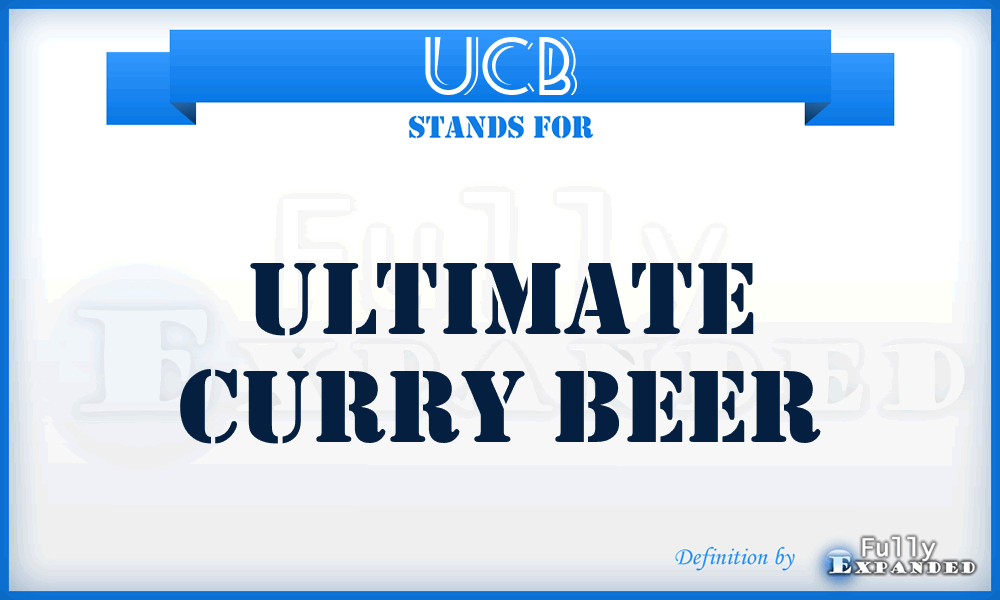 UCB - Ultimate Curry Beer