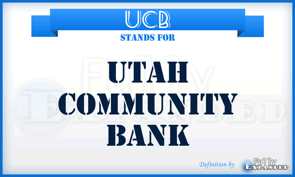 UCB - Utah Community Bank