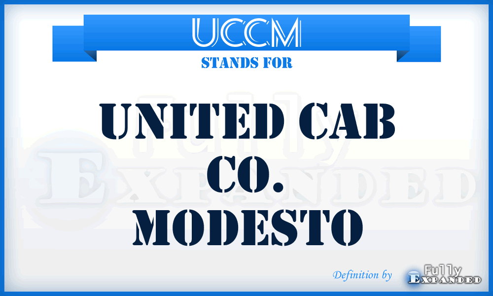 UCCM - United Cab Co. Modesto