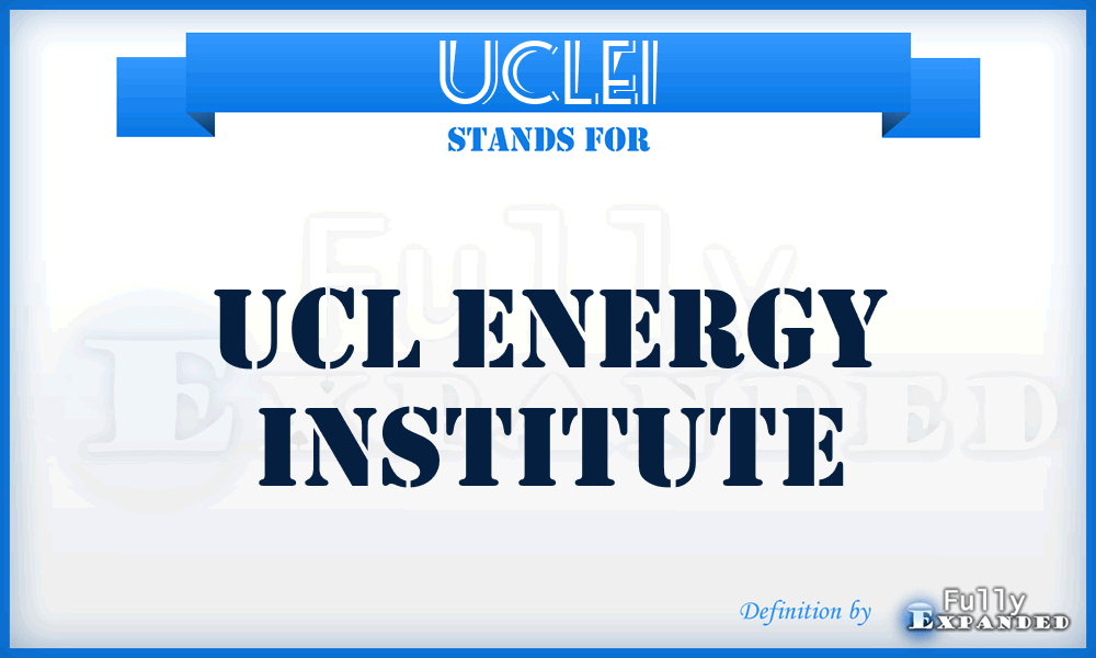 UCLEI - UCL Energy Institute