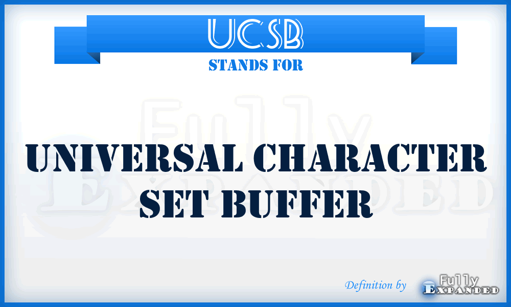 UCSB - Universal Character Set Buffer