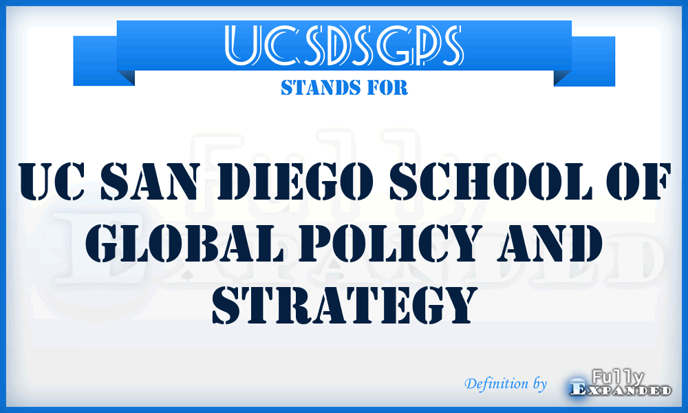 UCSDSGPS - UC San Diego School of Global Policy and Strategy