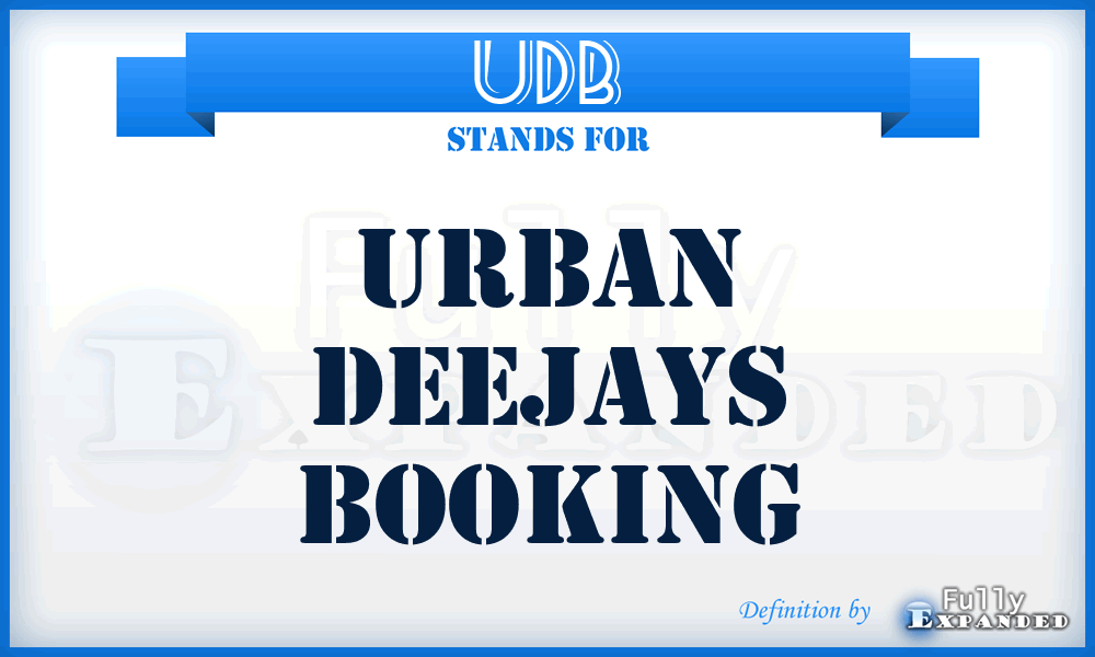 UDB - Urban Deejays Booking