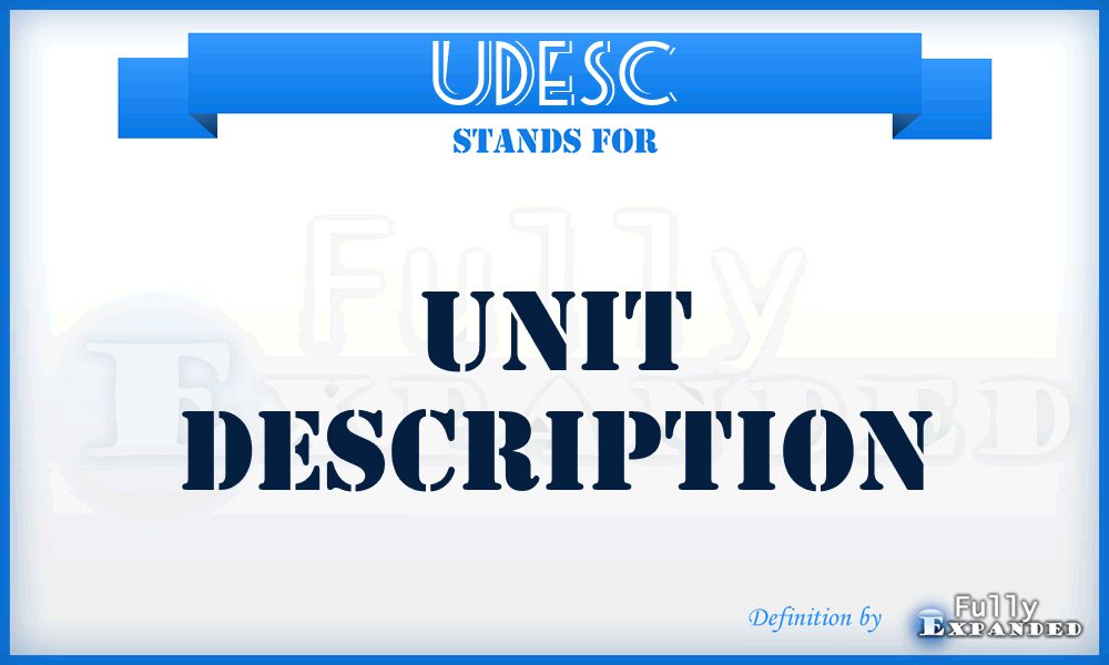 UDESC - unit description