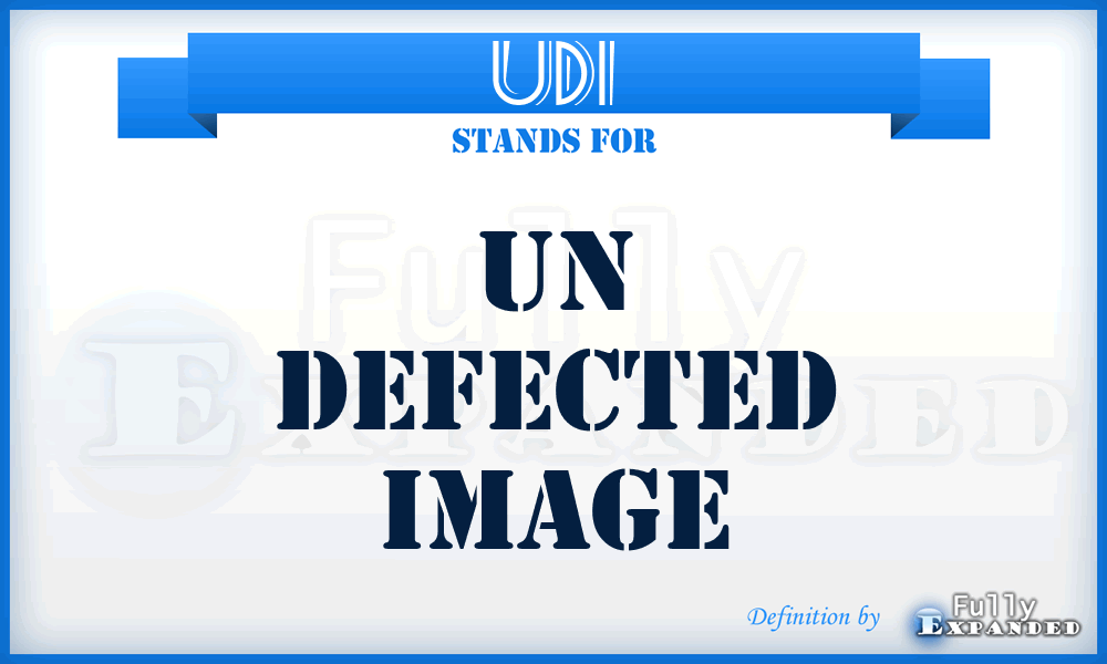 UDI - un defected image