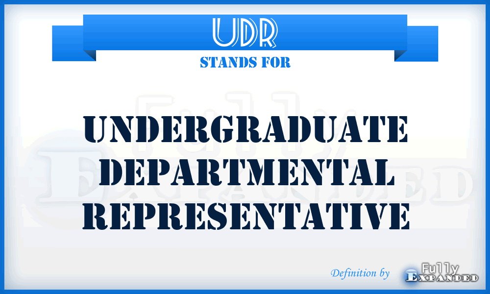 UDR - Undergraduate Departmental Representative