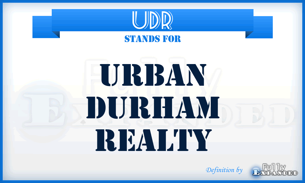 UDR - Urban Durham Realty