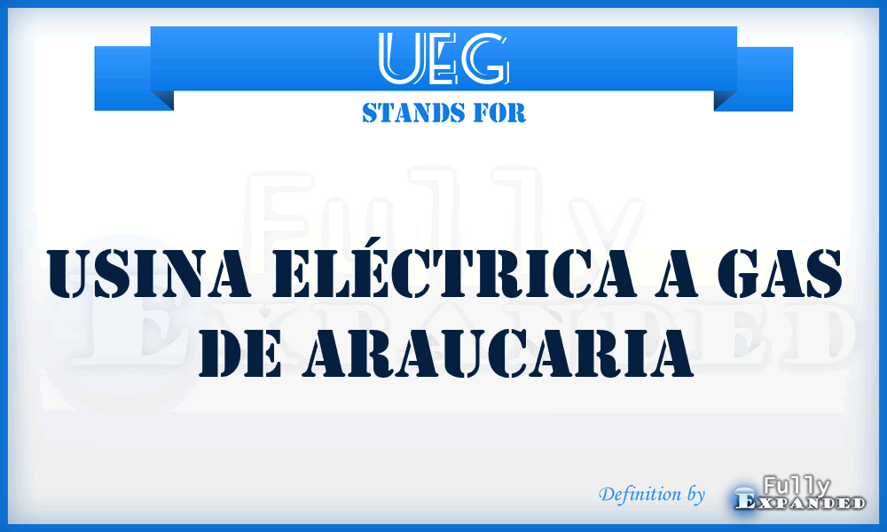 UEG - Usina Eléctrica a Gas de Araucaria