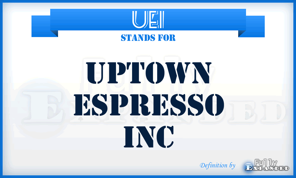 UEI - Uptown Espresso Inc