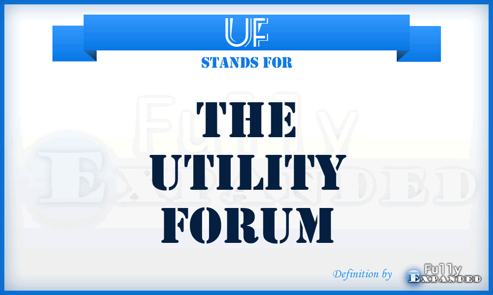 UF - The Utility Forum