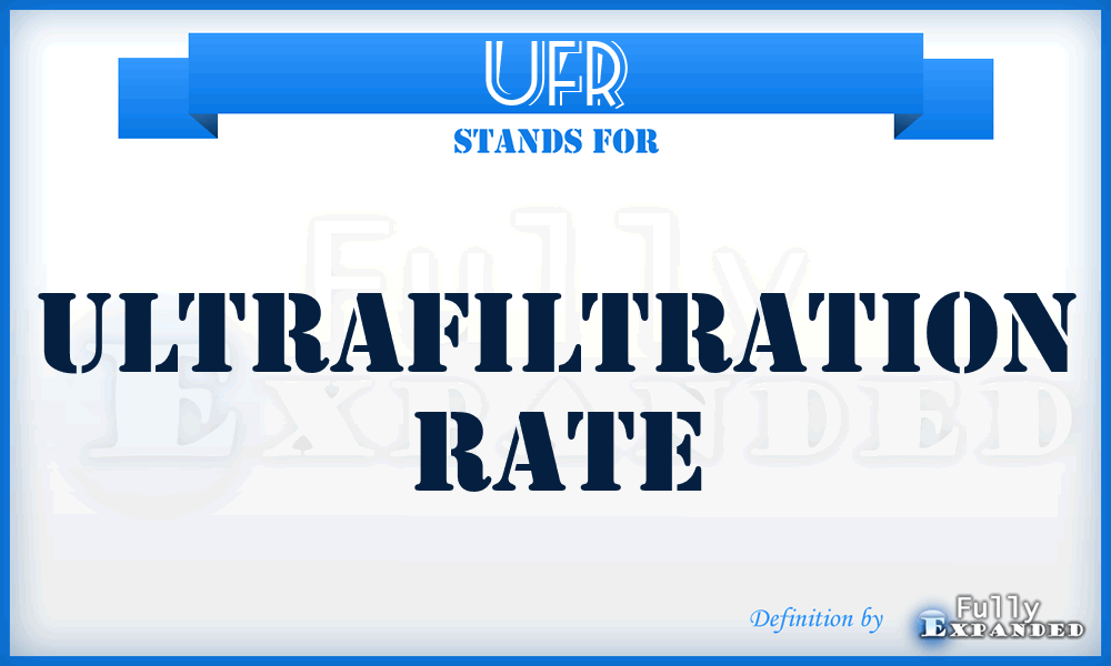 UFR - ultrafiltration rate