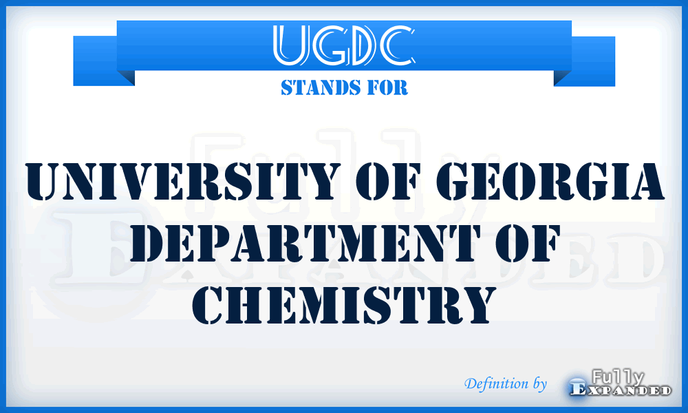 UGDC - University of Georgia Department of Chemistry