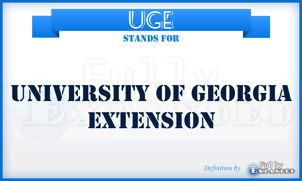 UGE - University of Georgia Extension