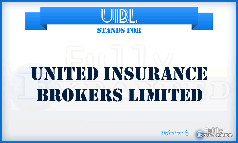 UIBL - United Insurance Brokers Limited