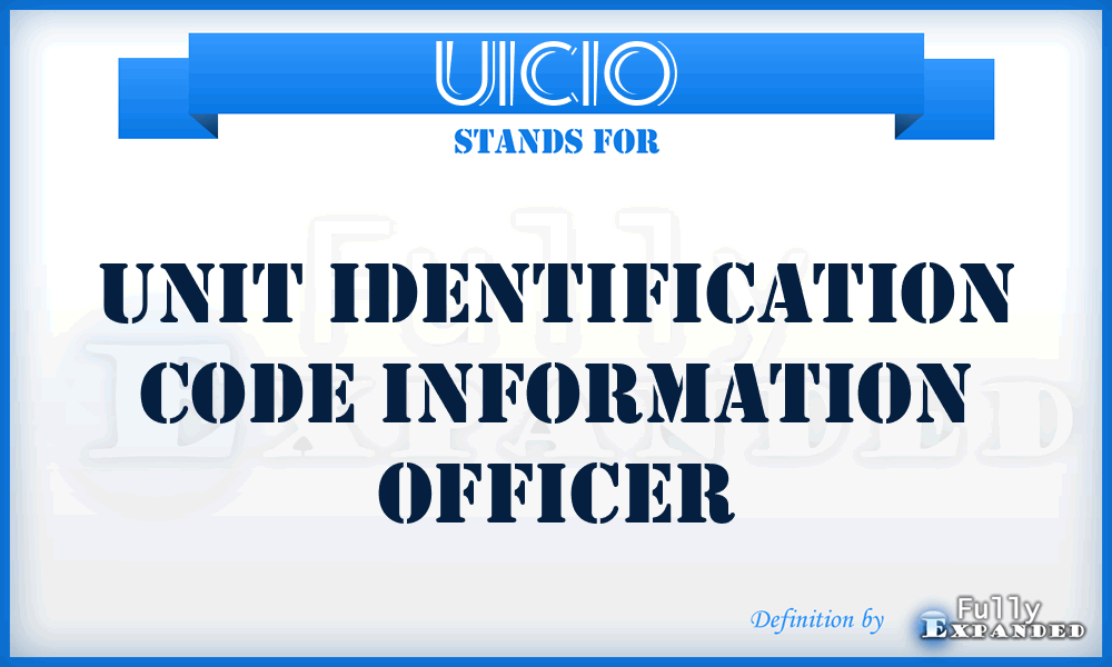 UICIO - unit identification code information officer