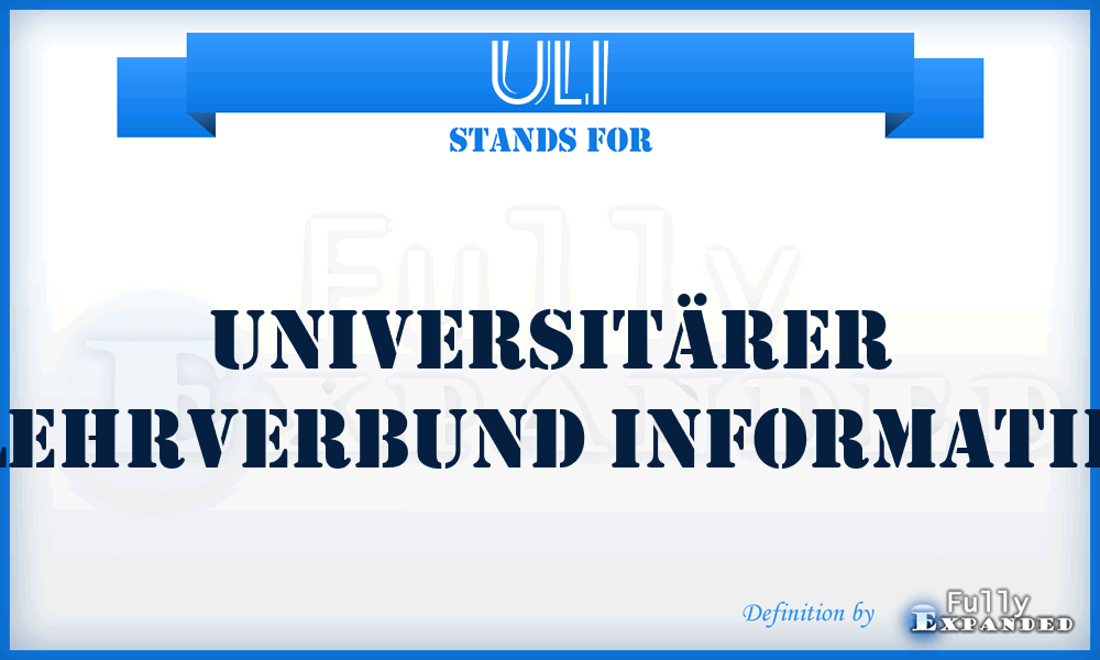 ULI - Universitärer Lehrverbund Informatik