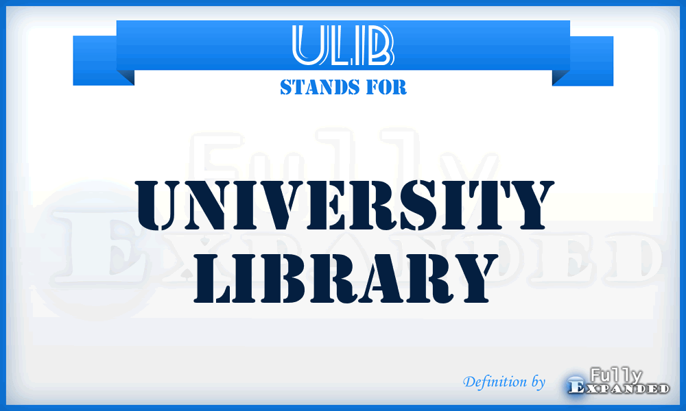 ULIB - University LIBrary