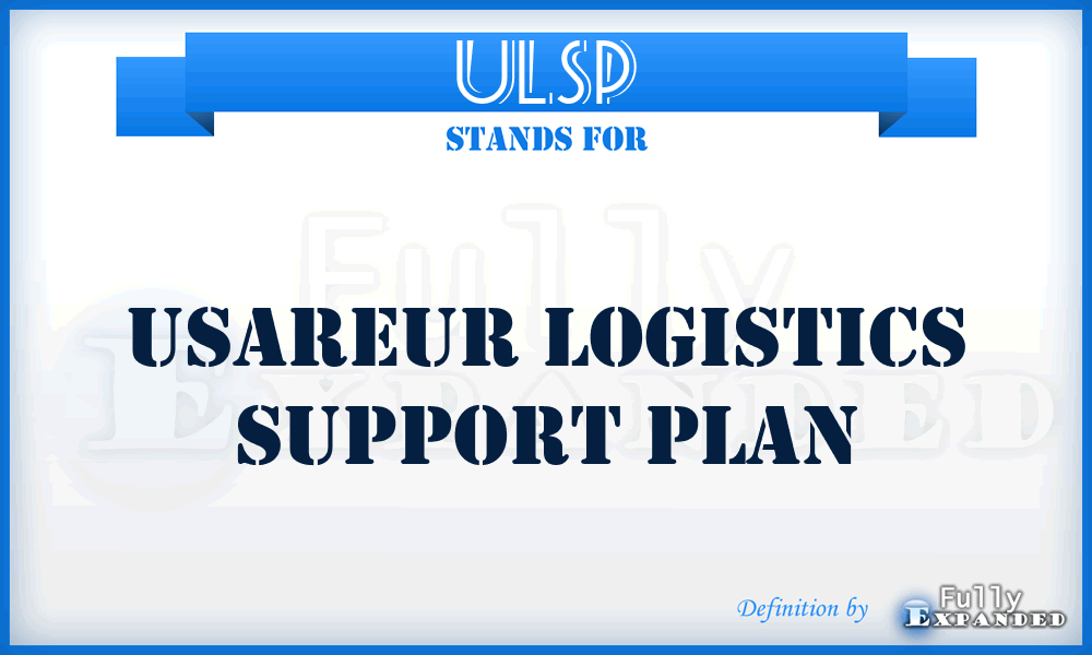 ULSP - USAREUR Logistics Support Plan