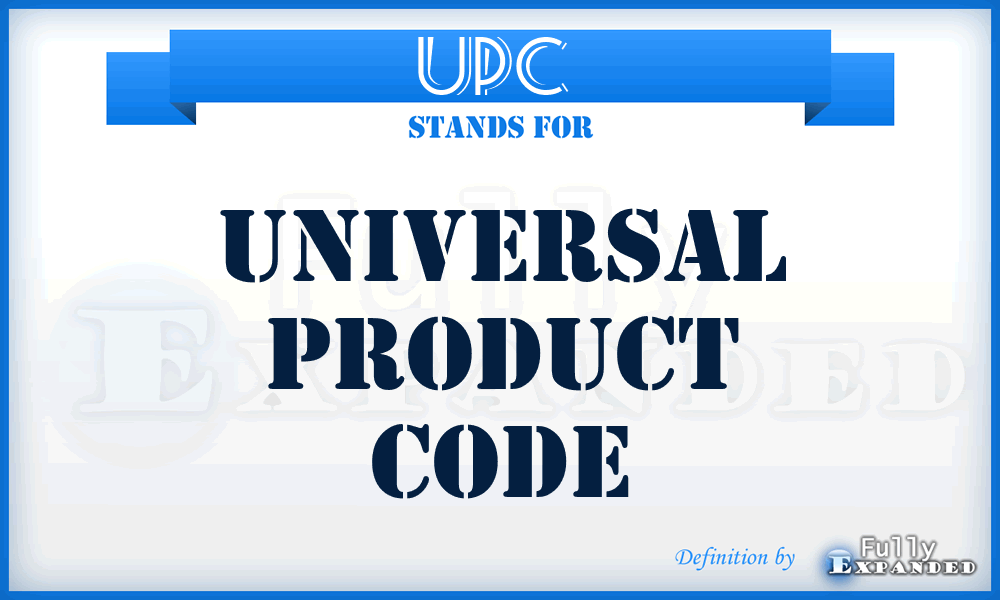 UPC  - universal product code