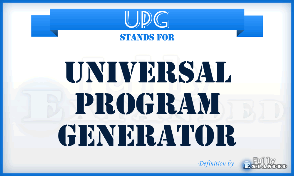 UPG - Universal Program Generator
