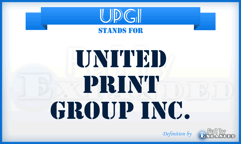 UPGI - United Print Group Inc.