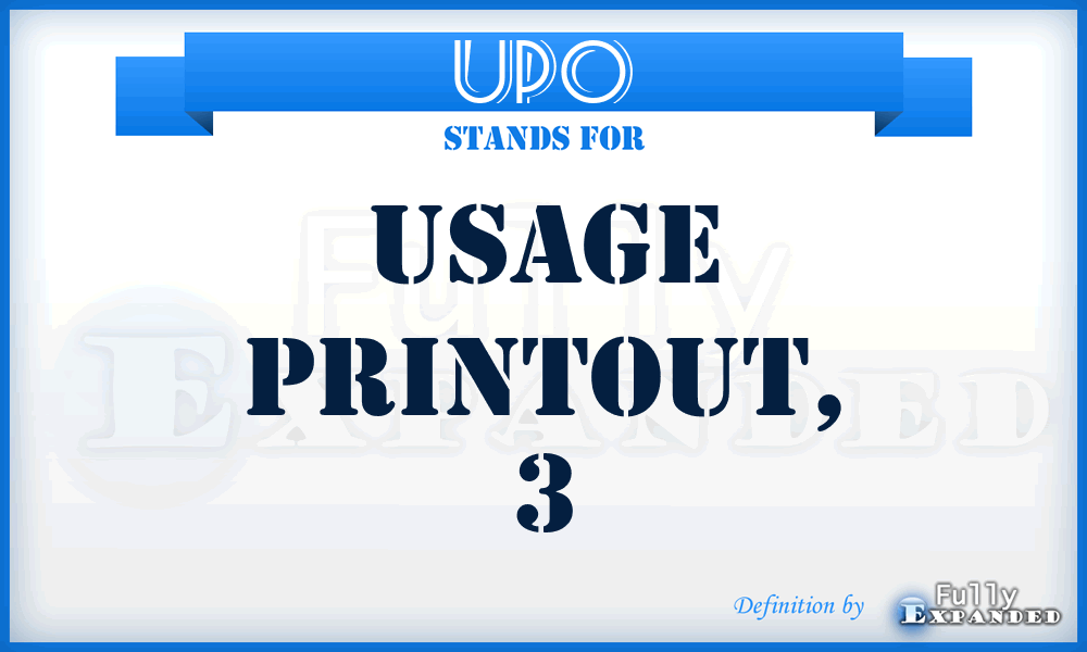 UPO - usage printout, 3