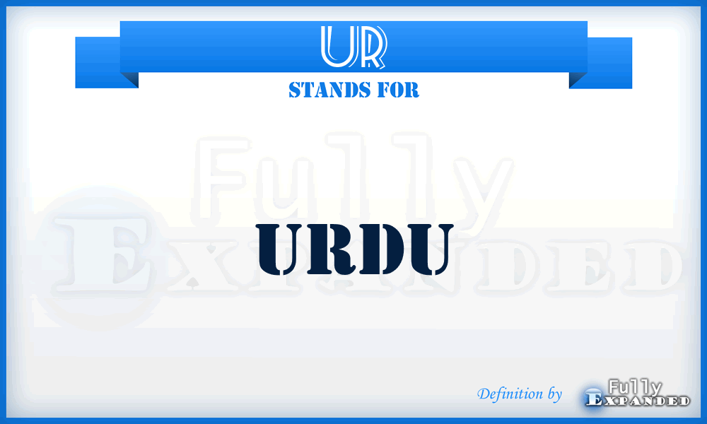 UR - Urdu